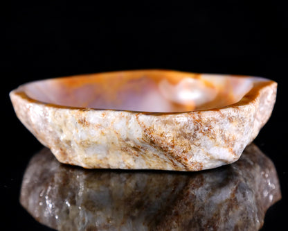 7.4" Chalcedony Hand Carved Crystal Ashtray Fruit Tray