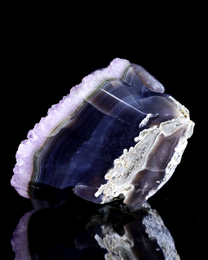 9.6" Amethyst Druse Agate Hand Carved Crystal Lizard Sculpture