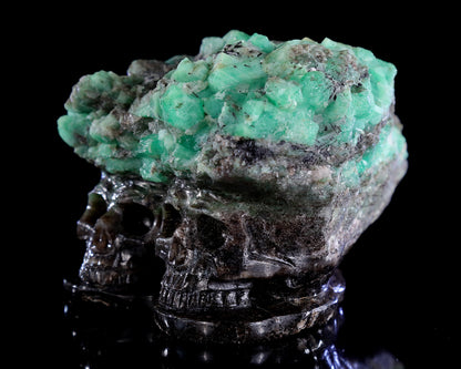 5.0" Emerald Hand Carved Crystal Skulls Sculpture