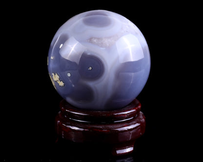 75mm Geode Agate Hand Carved Crystal Sphere