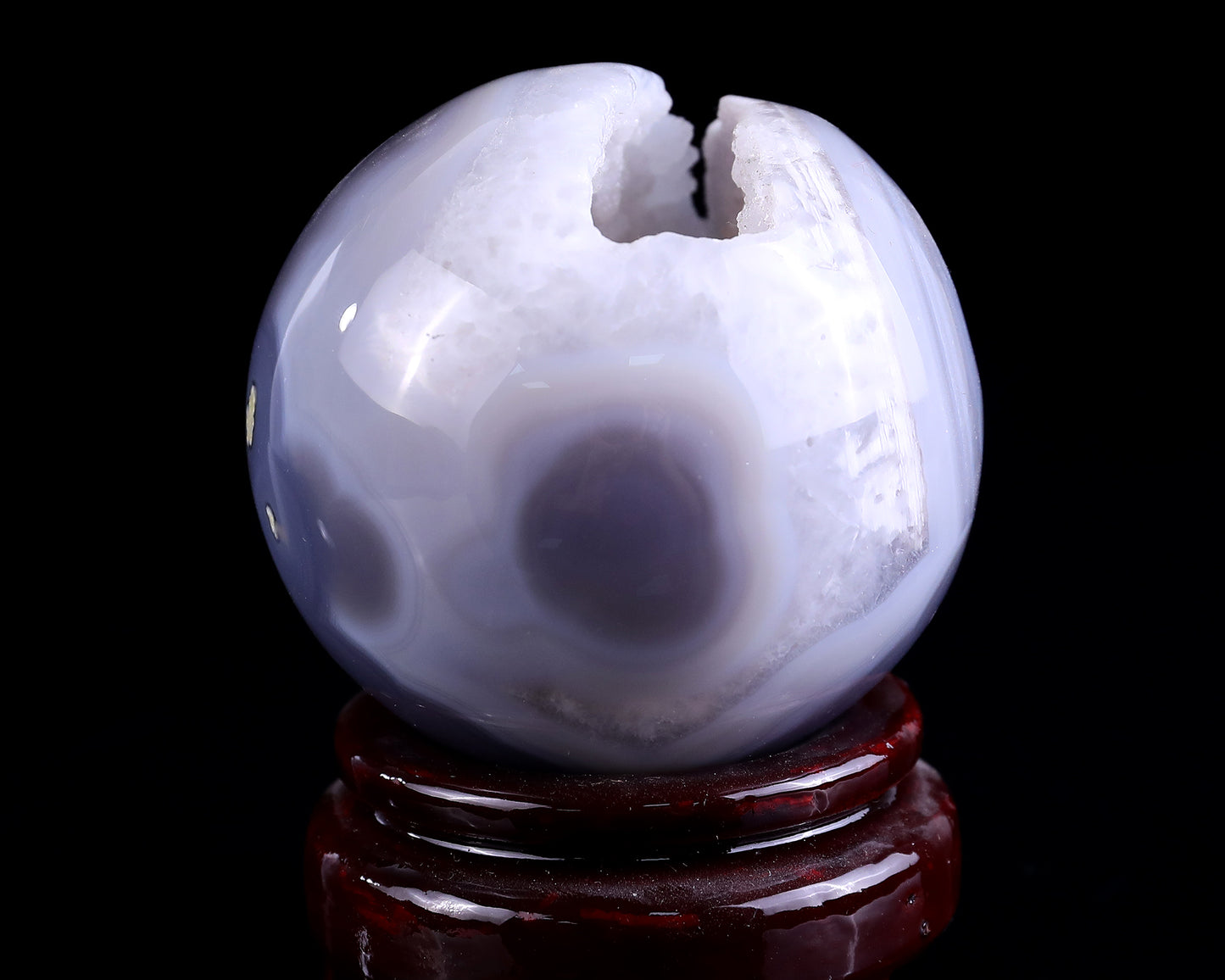 75mm Geode Agate Hand Carved Crystal Sphere