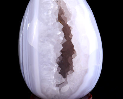 120mm Geode Agate Hand Carved Crystal Egg