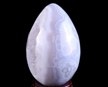 120mm Geode Agate Hand Carved Crystal Egg