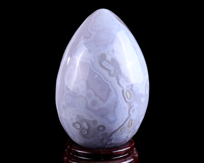 120mm Geode Agate Hand Carved Crystal Egg