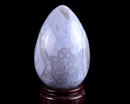 120mm Geode Agate Hand Carved Crystal Egg