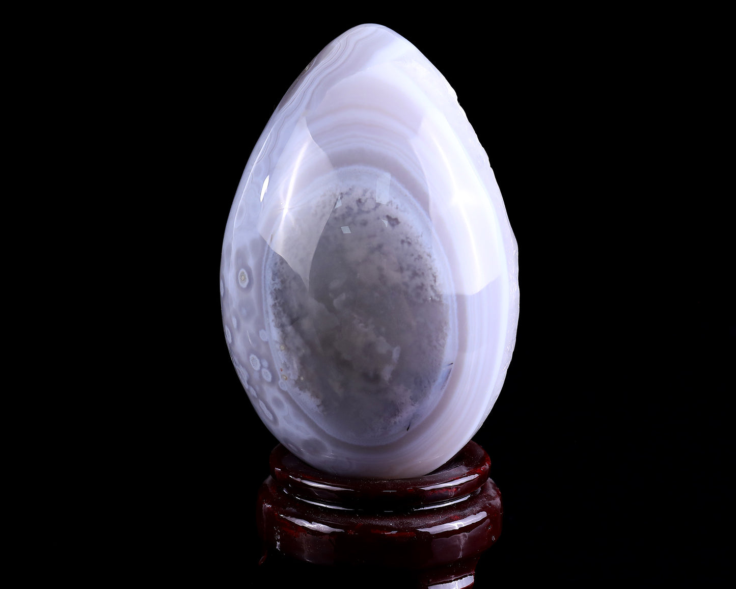 120mm Geode Agate Hand Carved Crystal Egg