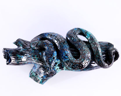 8.0" Phoenix Stone Hand Carved Crystal Snake Sculpture