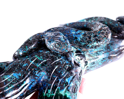 8.0" Phoenix Stone Hand Carved Crystal Snake Sculpture