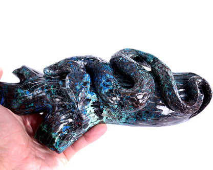 8.0" Phoenix Stone Hand Carved Crystal Snake Sculpture