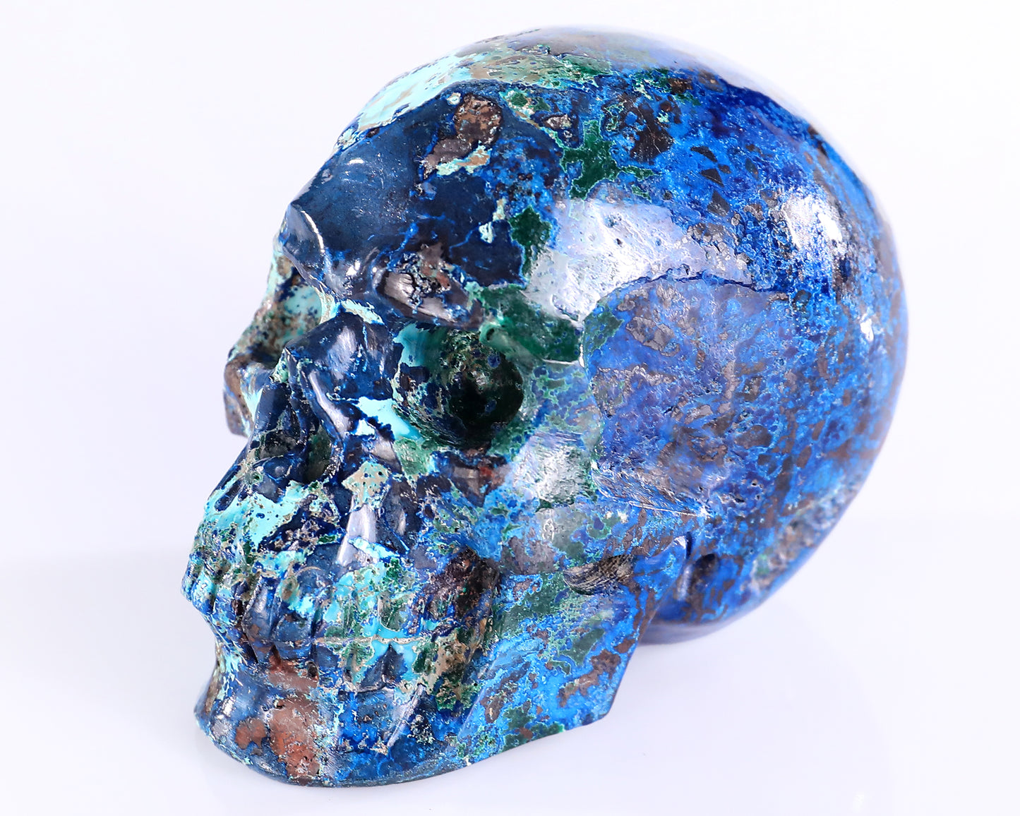 3.0" Phoenix Stone Hand Carved Crystal Realistic Skull Sculpture