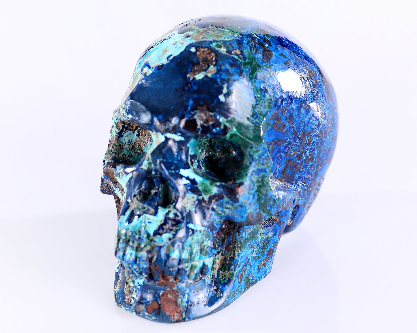 3.0" Phoenix Stone Hand Carved Crystal Realistic Skull Sculpture