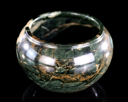 5.0" Jiulong Jade Hand Carved Crystal Tea Bowl