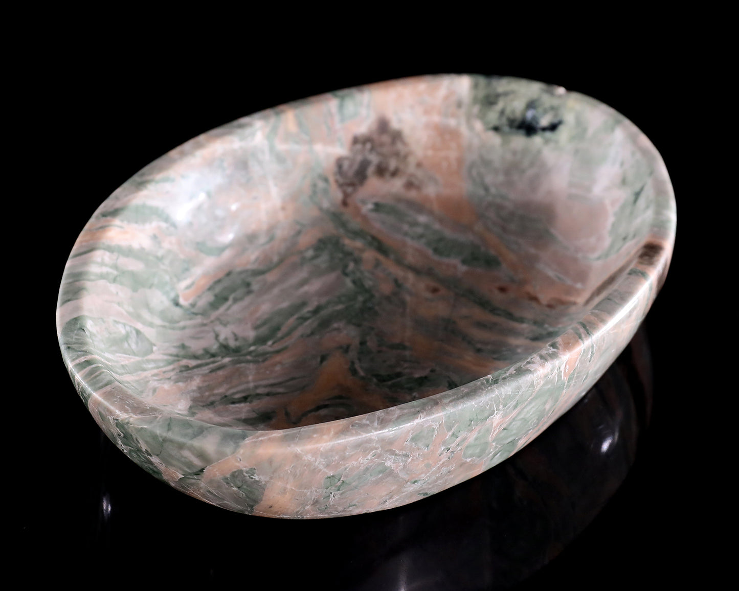 9.8" Jiulong Jade Hand Carved Crystal Food Tray, Fruit Tray