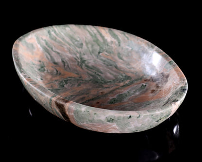 9.8" Jiulong Jade Hand Carved Crystal Food Tray, Fruit Tray