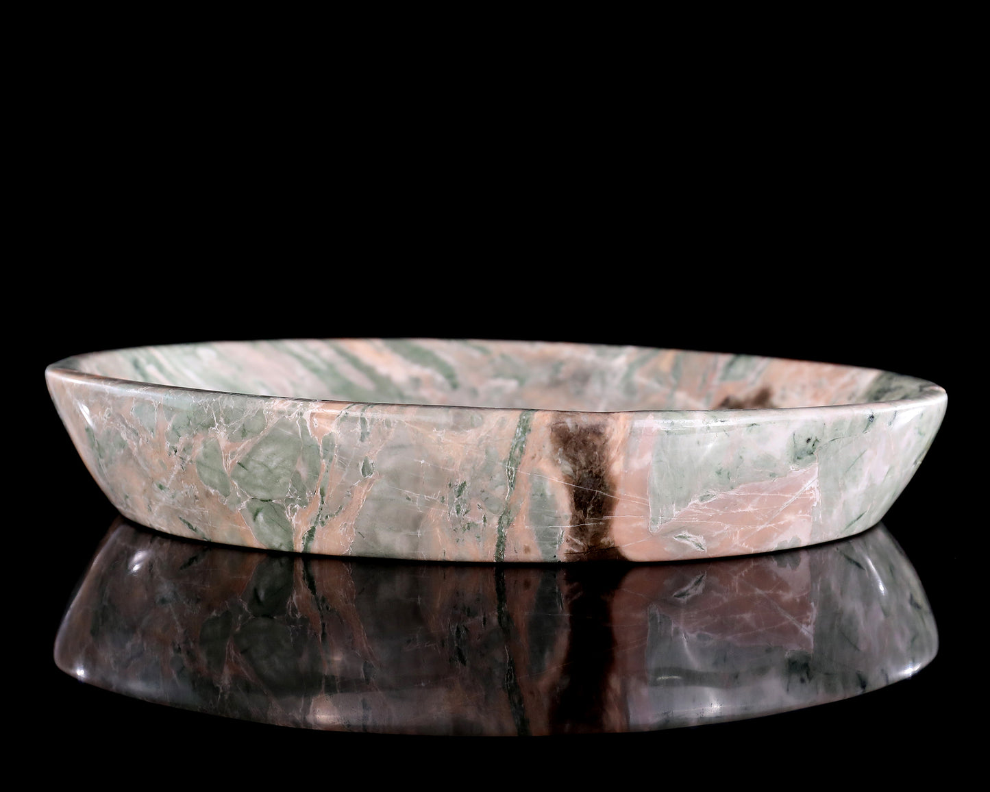 9.8" Jiulong Jade Hand Carved Crystal Food Tray, Fruit Tray