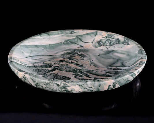 10.8" Jiulong Jade Hand Carved Crystal Food Tray, Fruit Tray