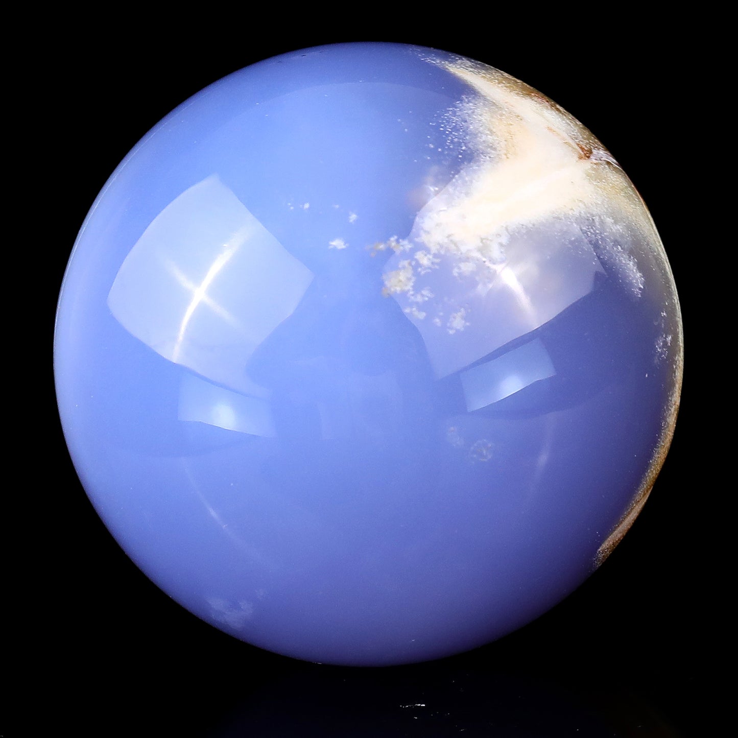 65mm Blue Chalcedony Hand Carved Crystal Sphere Crystallumi