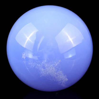 65mm Blue Chalcedony Hand Carved Crystal Sphere Crystallumi