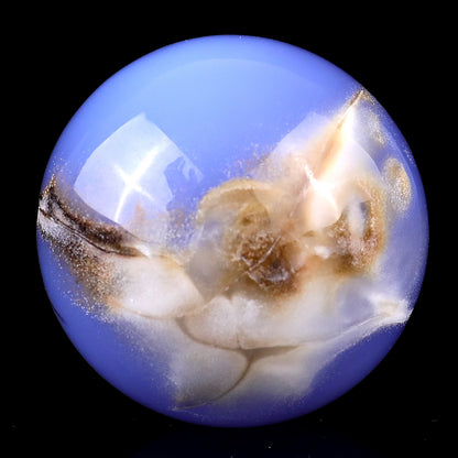 65mm Blue Chalcedony Hand Carved Crystal Sphere Crystallumi