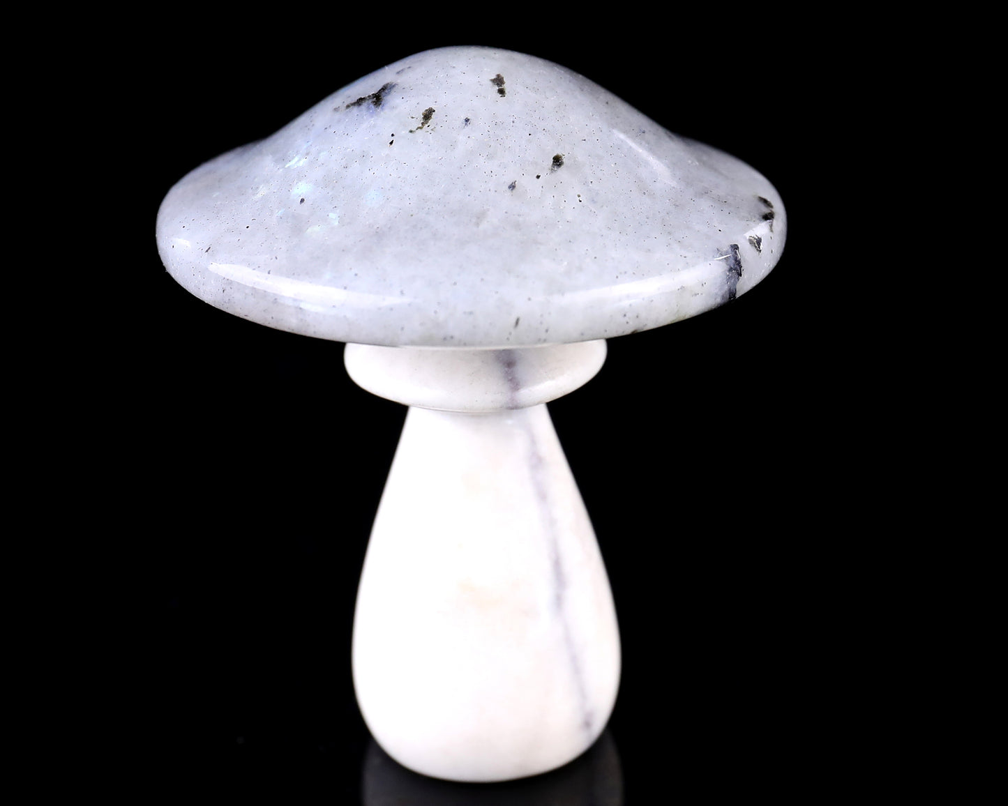 67mm Labradorite Hand Carved Crystal Mushroom Sculpture Crystallumi