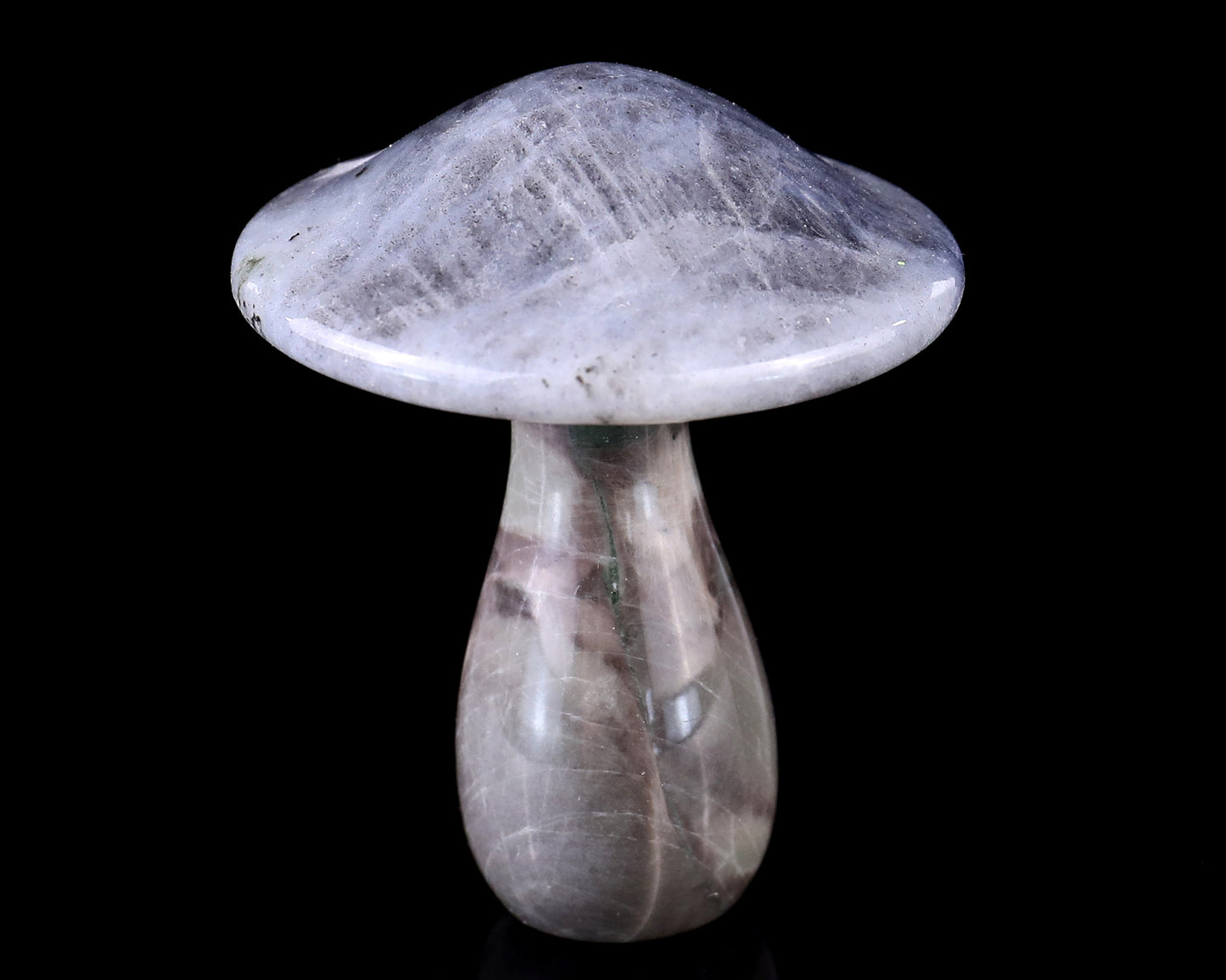 67mm Labradorite Hand Carved Crystal Mushroom Sculpture Crystallumi