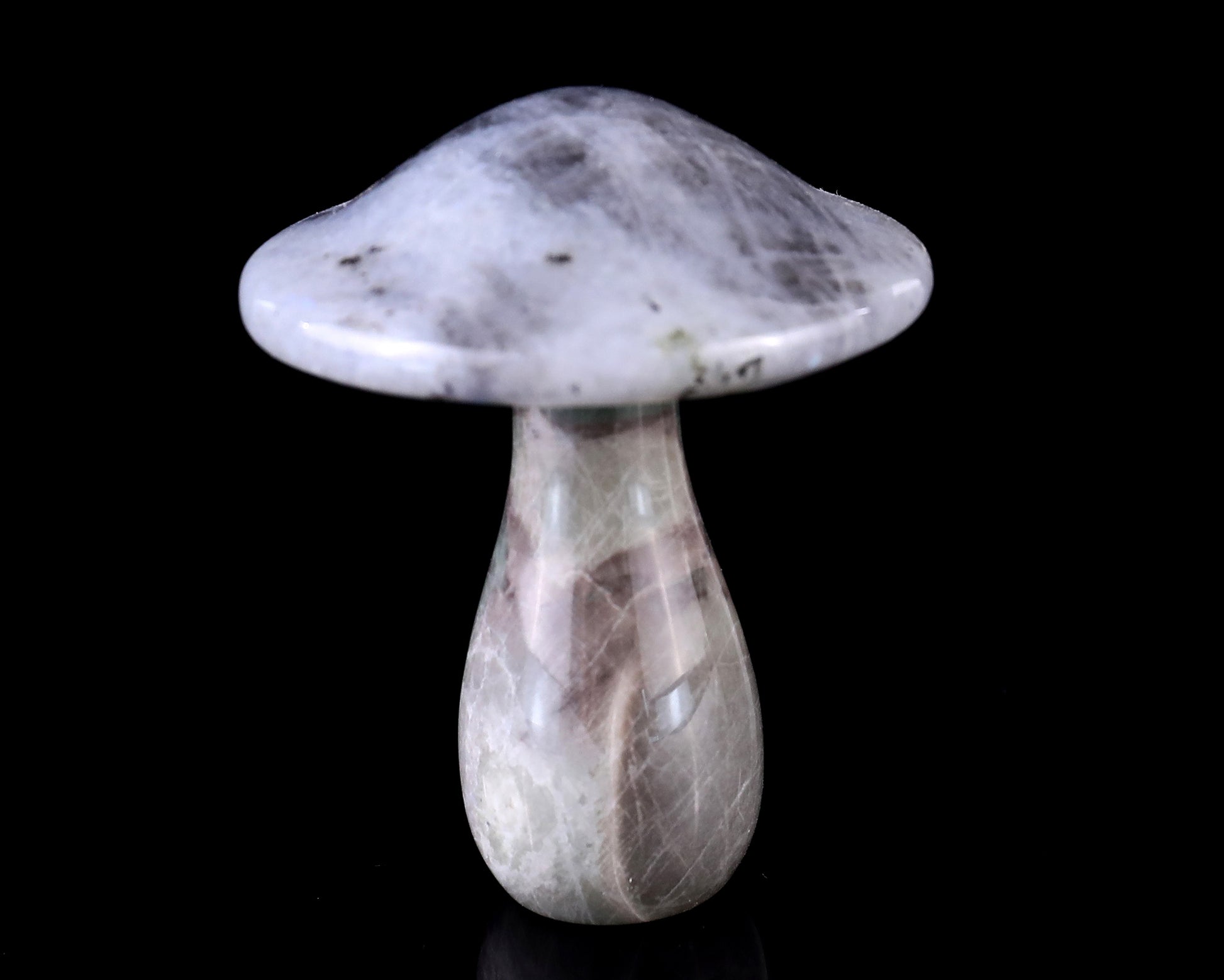 67mm Labradorite Hand Carved Crystal Mushroom Sculpture Crystallumi