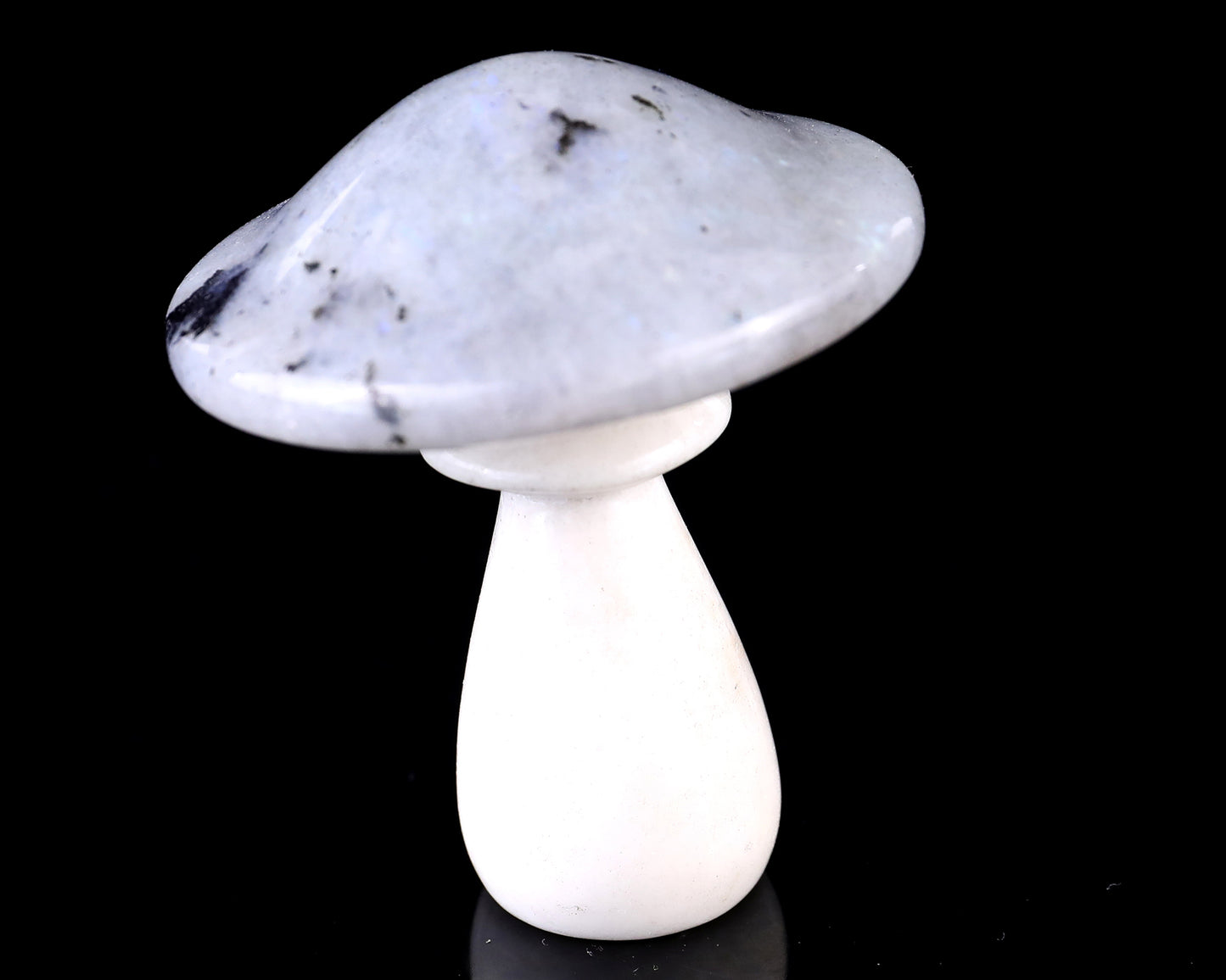 67mm Labradorite Hand Carved Crystal Mushroom Sculpture Crystallumi