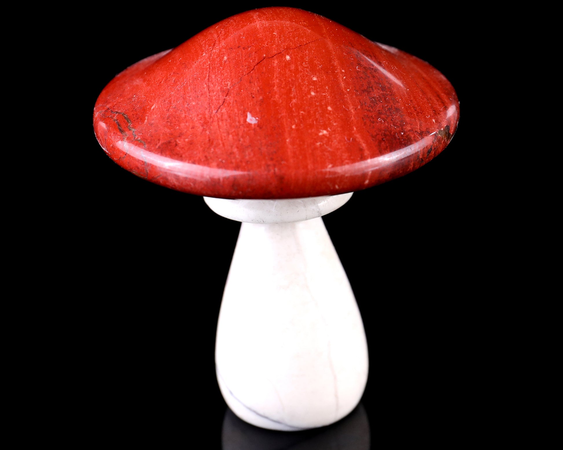 67mm Red Jasper Hand Carved Crystal Mushroom Sculpture Crystallumi