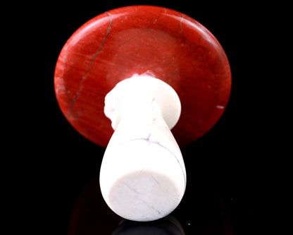 67mm Red Jasper Hand Carved Crystal Mushroom Sculpture Crystallumi