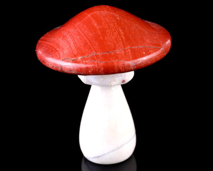 67mm Red Jasper Hand Carved Crystal Mushroom Sculpture Crystallumi