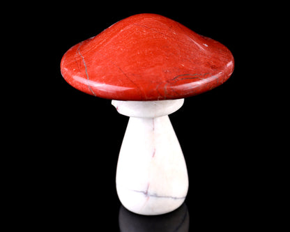 67mm Red Jasper Hand Carved Crystal Mushroom Sculpture Crystallumi