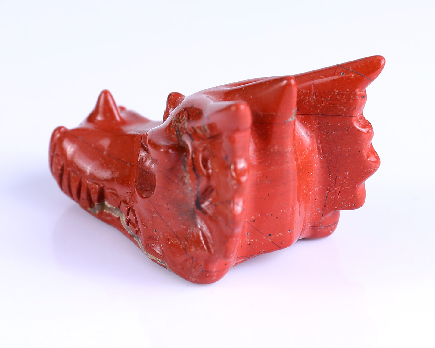 2.5" Red Jasper Hand Carved Crystal Dragon Skull Sculpture