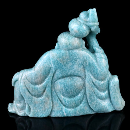 7.1" Amazonite Hand Carved Crystal Buddha Sculpture Crystallumi