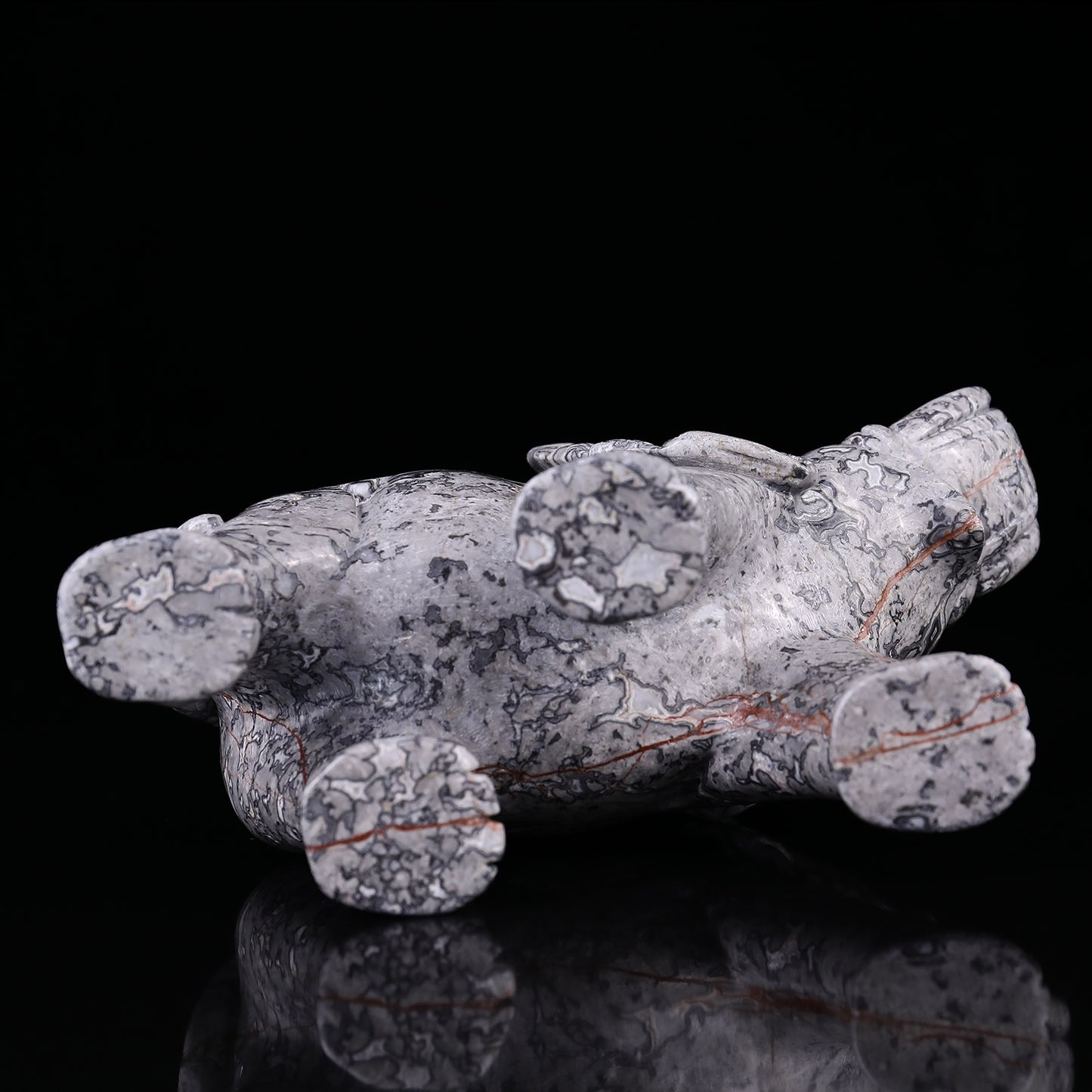 7.4" Map Jasper Hand Carved Crystal Elephant Sculpture Crystallumi