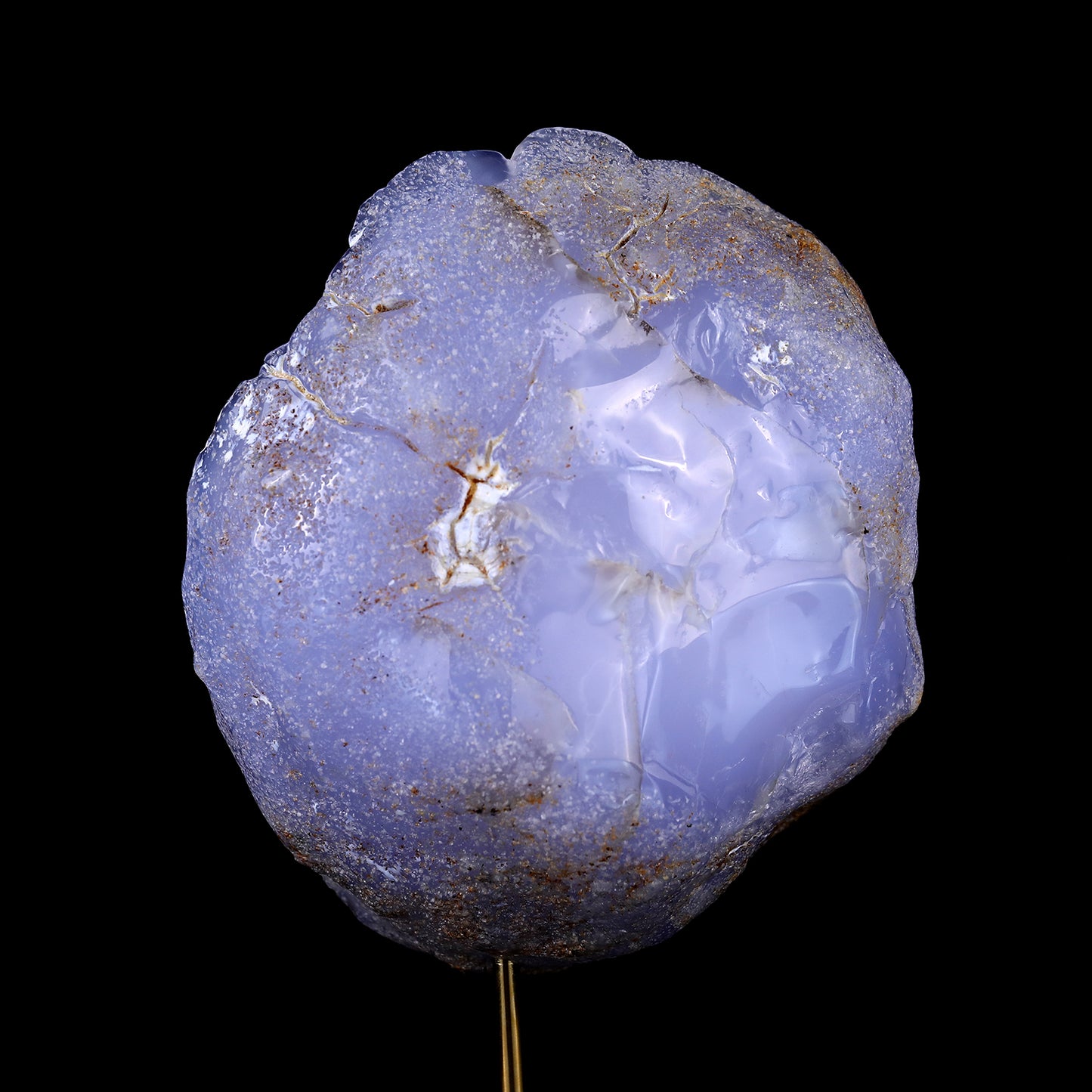 7.5" Blue Chalcedony Hand Carved Mineral Specimen Skull Sculpture Crystallumi