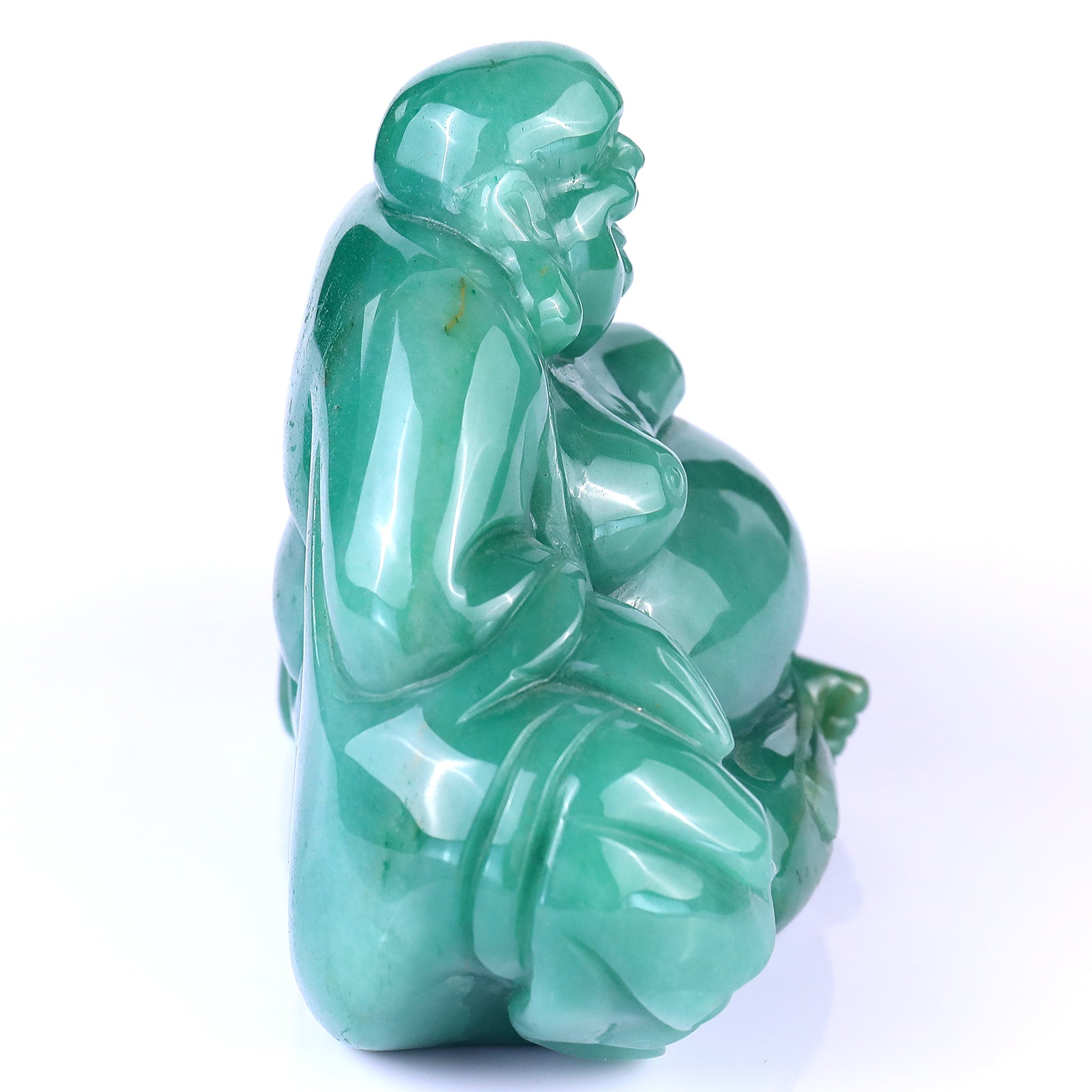 7.5" Green Aventurine Hand Carved Crystal Buddha Sculpture Crystallumi