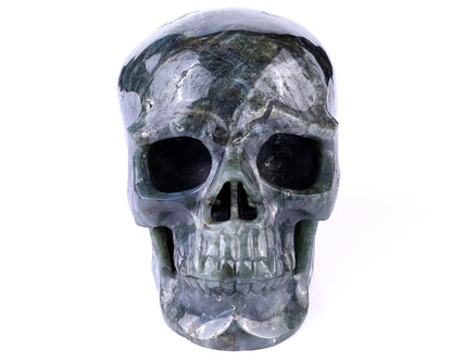 7.9 "Labradorite Hand Carved Crystal Realistic Skull Sculpture Crystallumi