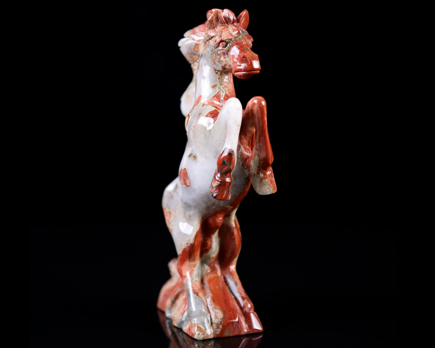 7.9" Red Jasper Hand Carved Crystal Horse Sculpture Crystallumi