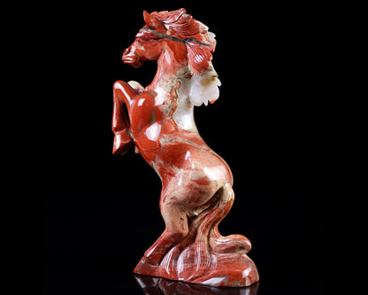 7.9" Red Jasper Hand Carved Crystal Horse Sculpture Crystallumi