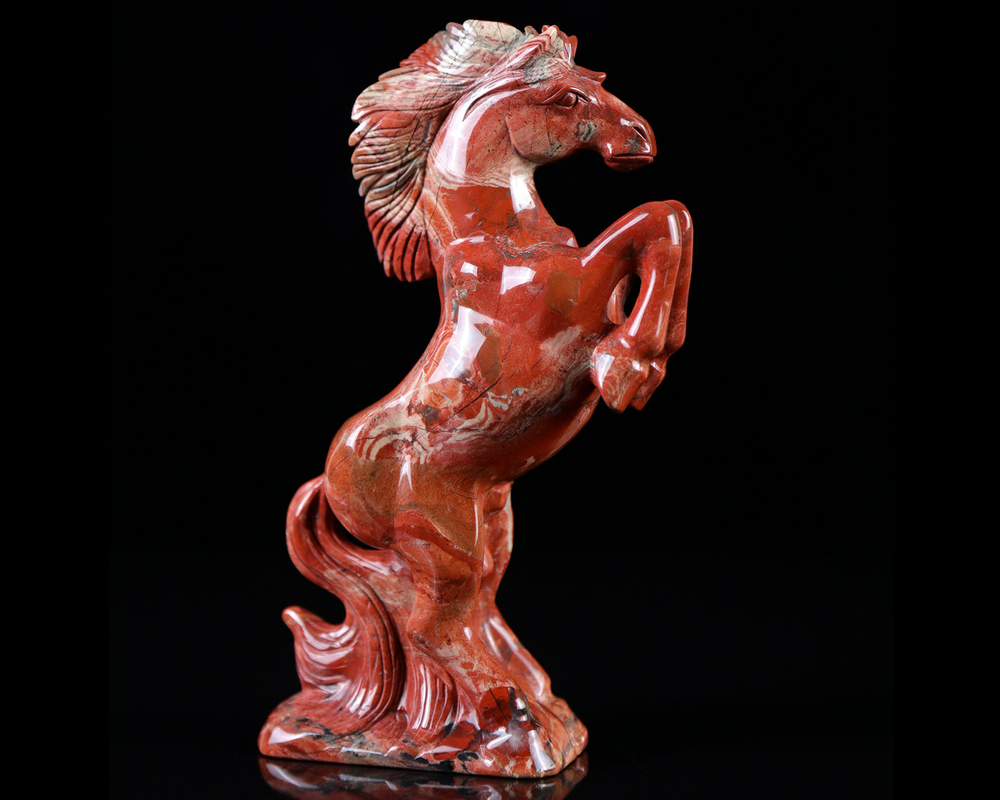 7.9" Red Jasper Hand Carved Crystal Horse Sculpture Crystallumi