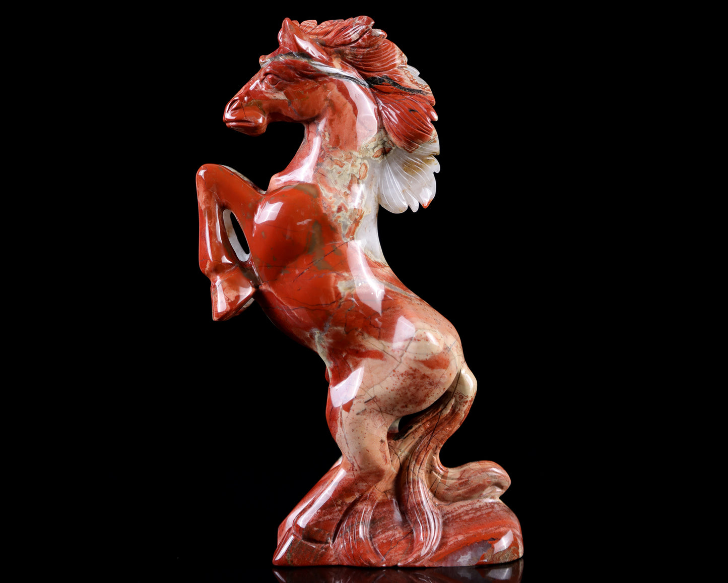 7.9" Red Jasper Hand Carved Crystal Horse Sculpture Crystallumi