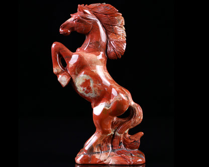 7.9" Red Jasper Hand Carved Crystal Horse Sculpture Crystallumi