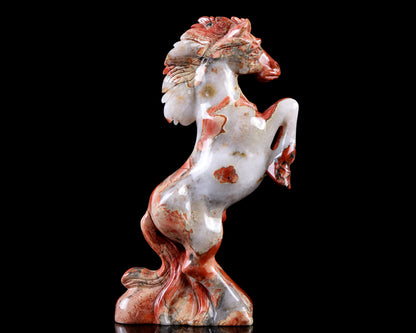 7.9" Red Jasper Hand Carved Crystal Horse Sculpture Crystallumi