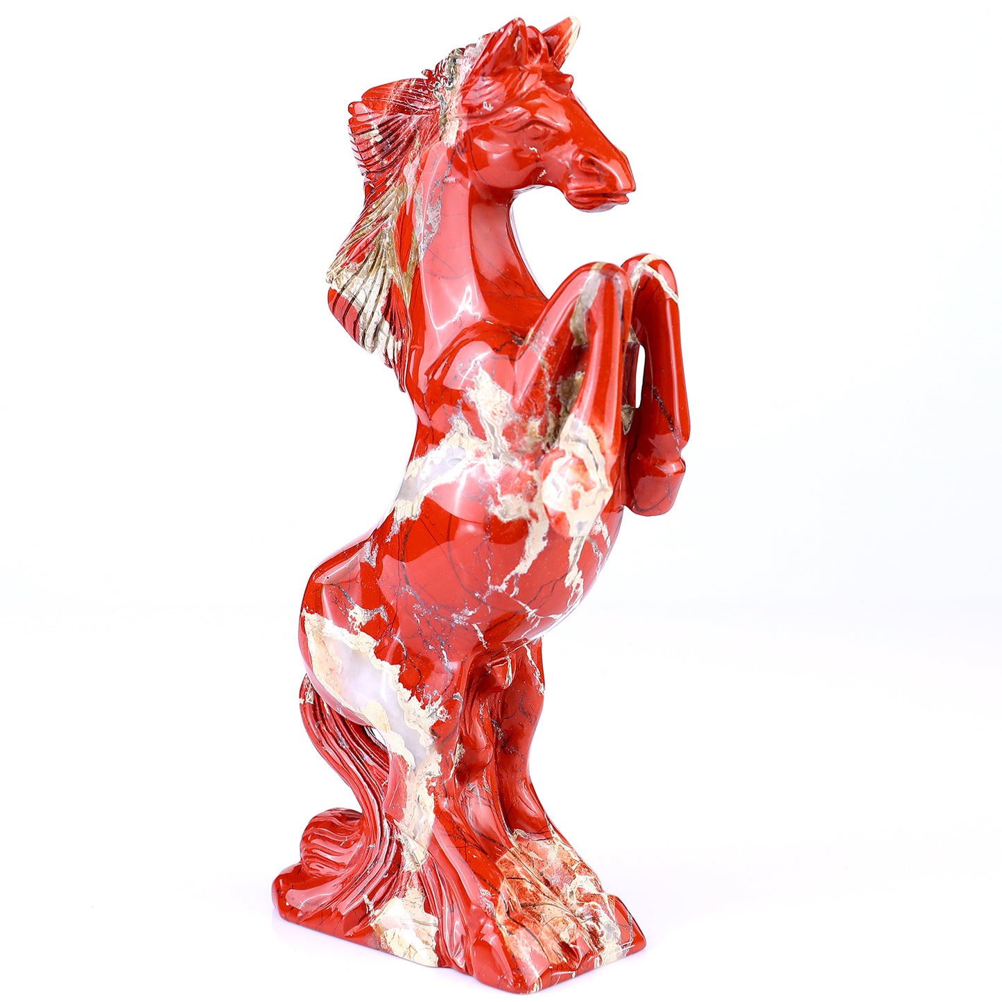 7.9" Red Jasper Hand Carved Crystal Horse Sculpture Crystallumi