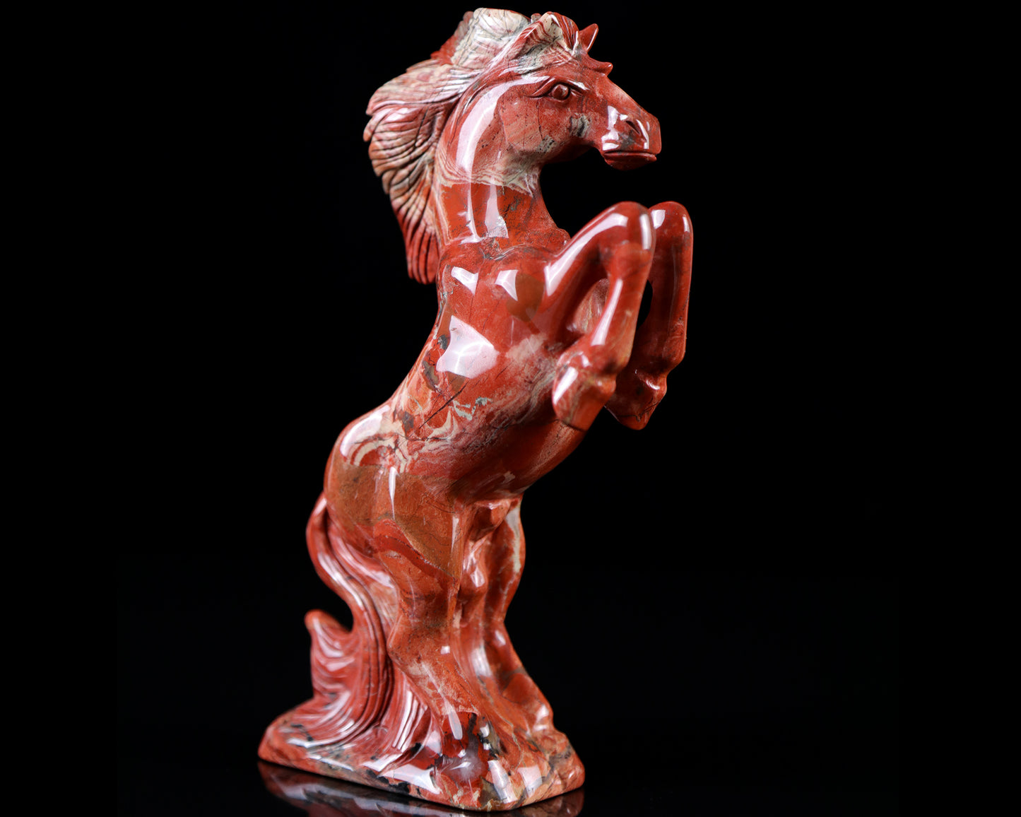 7.9" Red Jasper Hand Carved Crystal Horse Sculpture Crystallumi