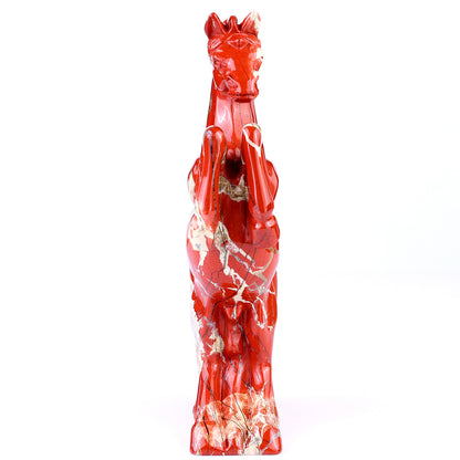 7.9" Red Jasper Hand Carved Crystal Horse Sculpture Crystallumi