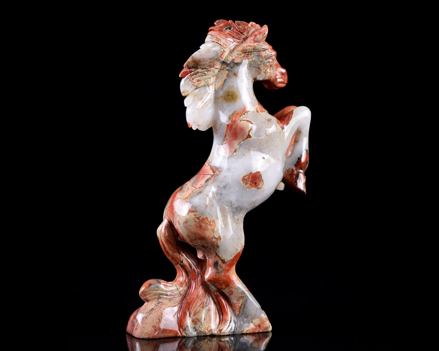 7.9" Red Jasper Hand Carved Crystal Horse Sculpture Crystallumi