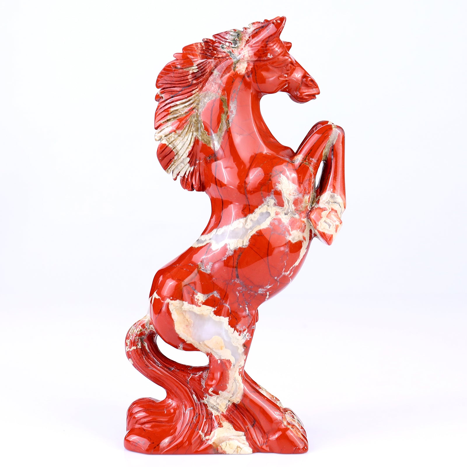 7.9" Red Jasper Hand Carved Crystal Horse Sculpture Crystallumi