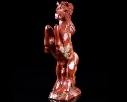 7.9" Red Jasper Hand Carved Crystal Horse Sculpture Crystallumi