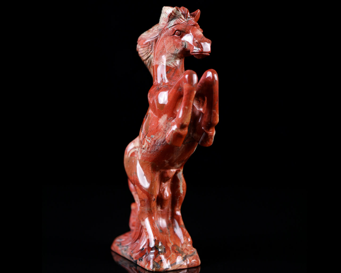 7.9" Red Jasper Hand Carved Crystal Horse Sculpture Crystallumi